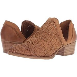 Very Volatile Bondi Cognac Woven Leather Western Style Ankle Boots Booties  US 9